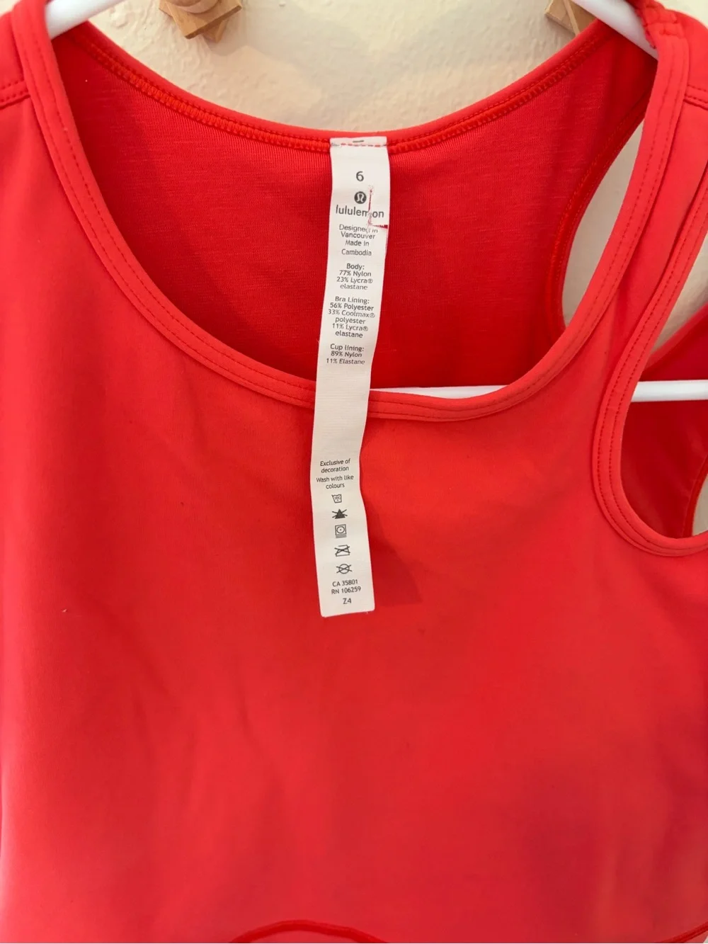 lululemon athletica Bright Red Performance Crop Tank